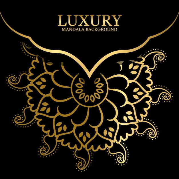 Luxe mandala achtergrond met gouden arabesk patroon.