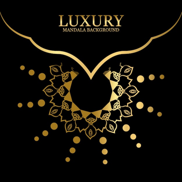 Luxe mandala achtergrond met gouden arabesk patroon.