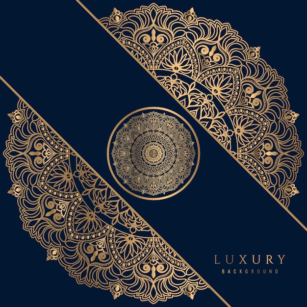 Vector luxe mandala achtergrond met gouden arabeske patroon arabisch islamitisch