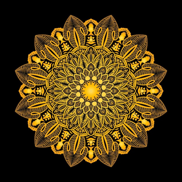 Luxe mandala-achtergrond met gouden arabeskpatroonontwerp