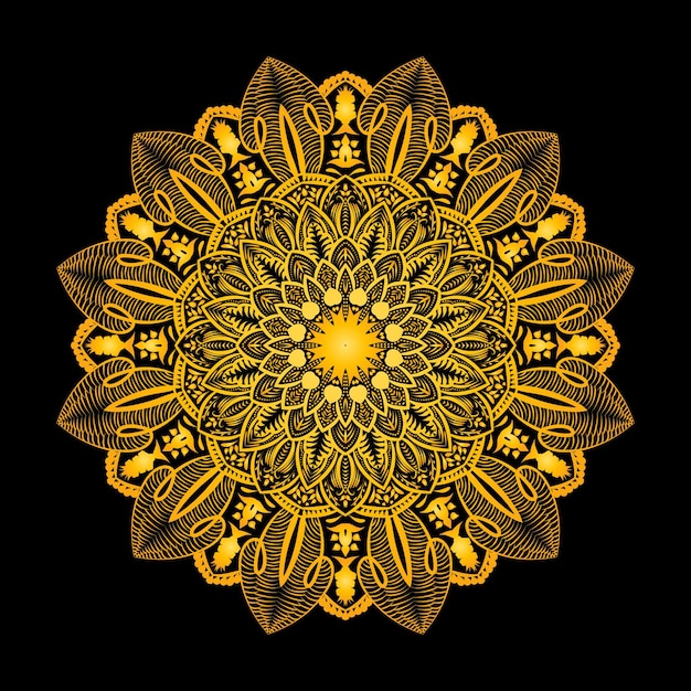 Luxe mandala-achtergrond met gouden arabeskpatroonontwerp