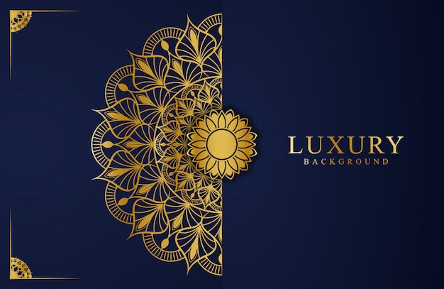 Luxe mandala achtergrond met gouden arabesque Arabische islamitische stijl