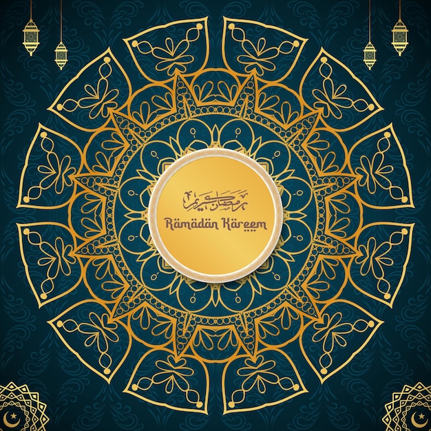 Luxe mandala achtergrond met gouden arabesque decoratie arabische islamitische oost-stijl