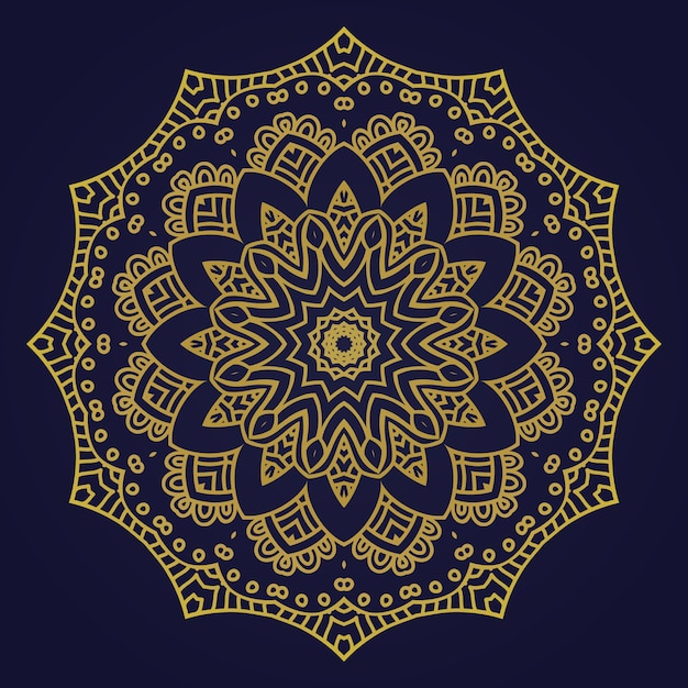 Luxe mandala achtergrond met gouden arabesque decoratie Arabische islamitische oost-stijl