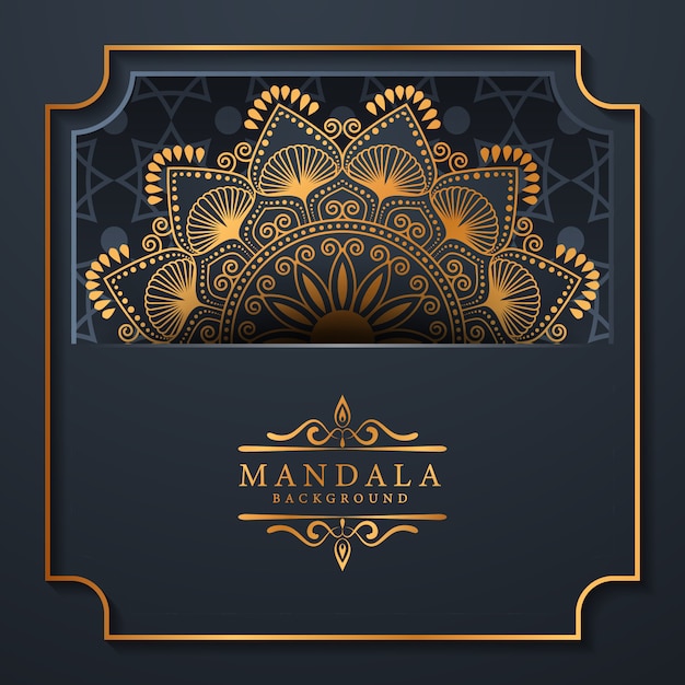 Luxe mandala achtergrond met gouden arabesque design