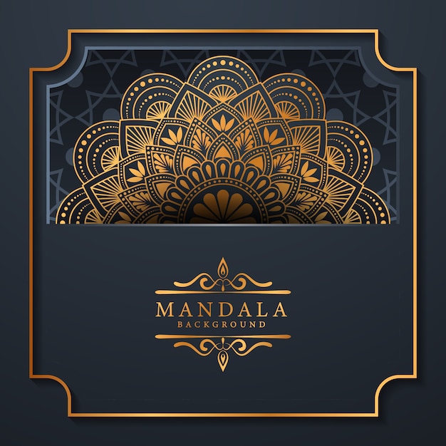 Luxe mandala achtergrond met gouden arabesque design