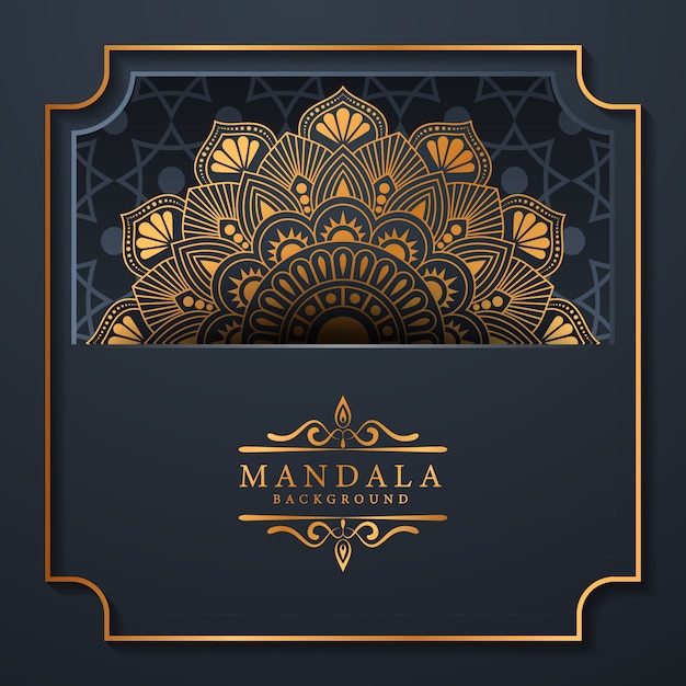 Luxe mandala achtergrond met gouden arabesque design