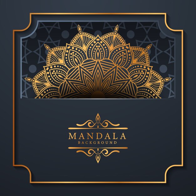 Luxe mandala achtergrond met gouden arabesque design