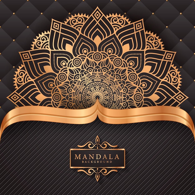 Luxe mandala achtergrond met gouden arabesque mandala