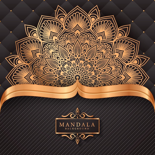 Luxe mandala achtergrond met gouden arabesque mandala