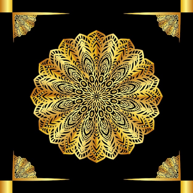 Luxe mandala achtergrond met gouden arabesque patroon Arabische islamitische Oost-stijl