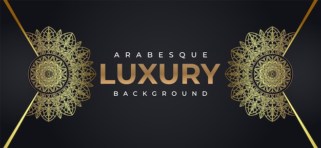 Vector luxe mandala achtergrond met gouden arabesque patroon arabische islamitische oost-stijl