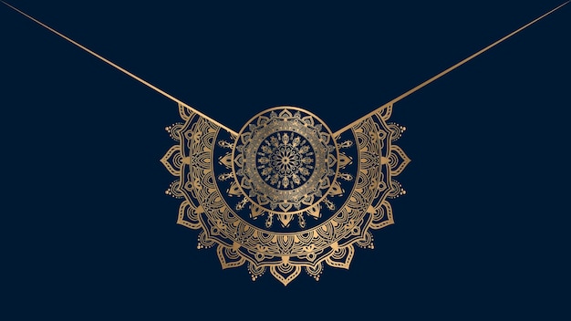 Luxe mandala achtergrond met gouden arabesque patroon Arabische oostelijke stijl decoratieve mandala
