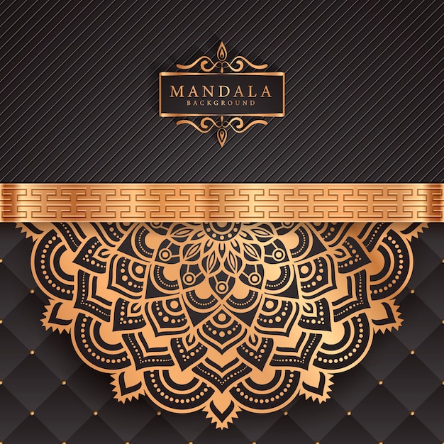 Luxe mandala achtergrond met gouden arabesque patroon Oost-stijl