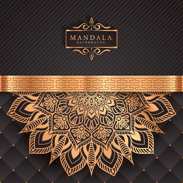 Luxe mandala achtergrond met gouden arabesque patroon Oost-stijl
