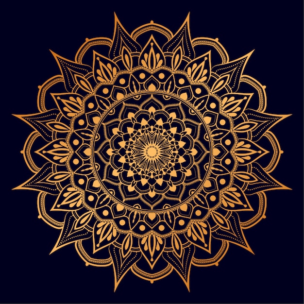 Luxe mandala achtergrond met gouden arabesque patroon