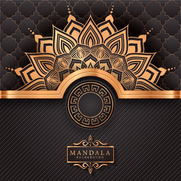 Luxe mandala achtergrond met gouden arabesque patroon