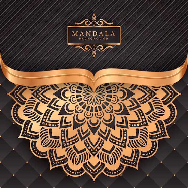 Luxe mandala achtergrond met gouden arabesque patroon