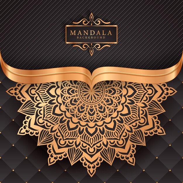 Luxe mandala achtergrond met gouden arabesque patroon