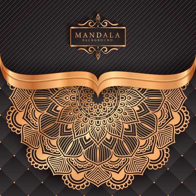 Luxe mandala achtergrond met gouden arabesque patroon