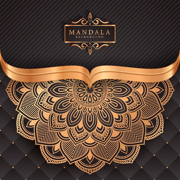 Luxe mandala achtergrond met gouden arabesque patroon