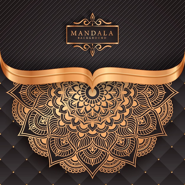 Luxe mandala achtergrond met gouden arabesque patroon