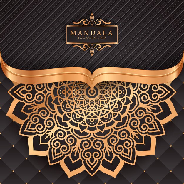 Luxe mandala achtergrond met gouden arabesque patroon