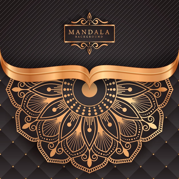 Luxe mandala achtergrond met gouden arabesque patroon