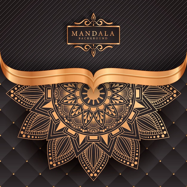 Luxe mandala achtergrond met gouden arabesque patroon