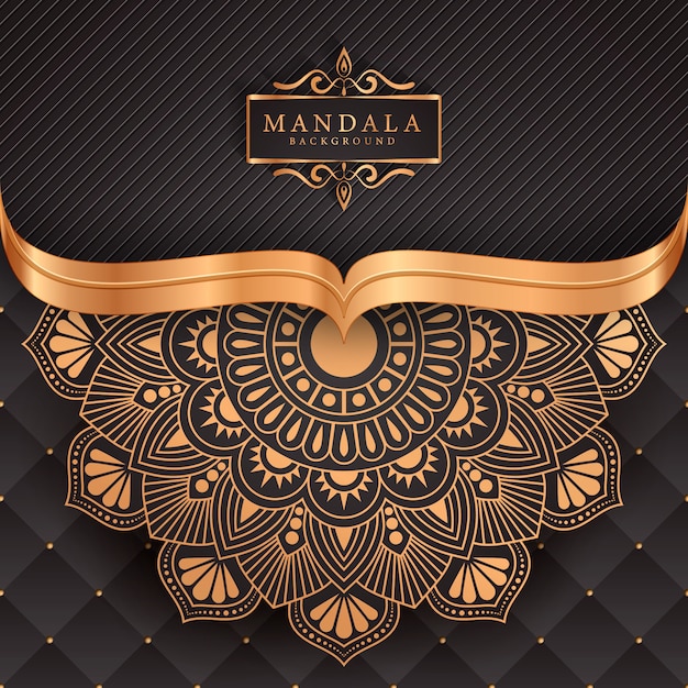 Luxe mandala achtergrond met gouden arabesque patroon