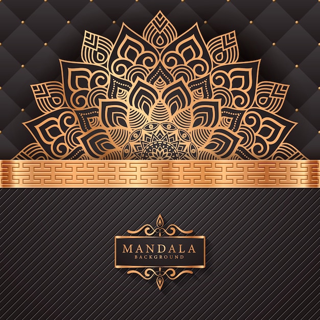 Luxe mandala achtergrond met gouden arabesque patroon