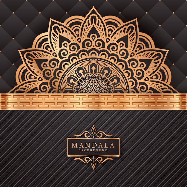 Luxe mandala achtergrond met gouden arabesque patroon