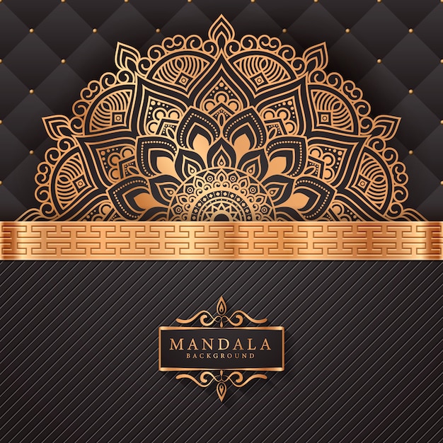 Luxe mandala achtergrond met gouden arabesque patroon