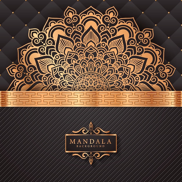 Luxe mandala achtergrond met gouden arabesque patroon