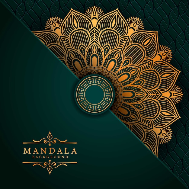 Luxe mandala achtergrond met gouden arabesque patroon