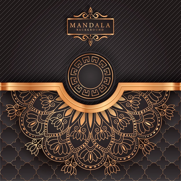 Luxe mandala achtergrond met gouden arabesque patroon