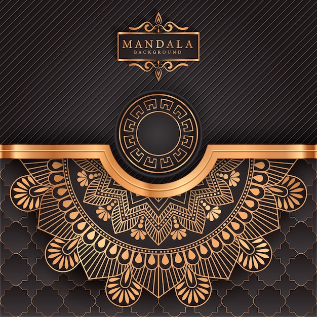 Luxe mandala achtergrond met gouden arabesque patroon