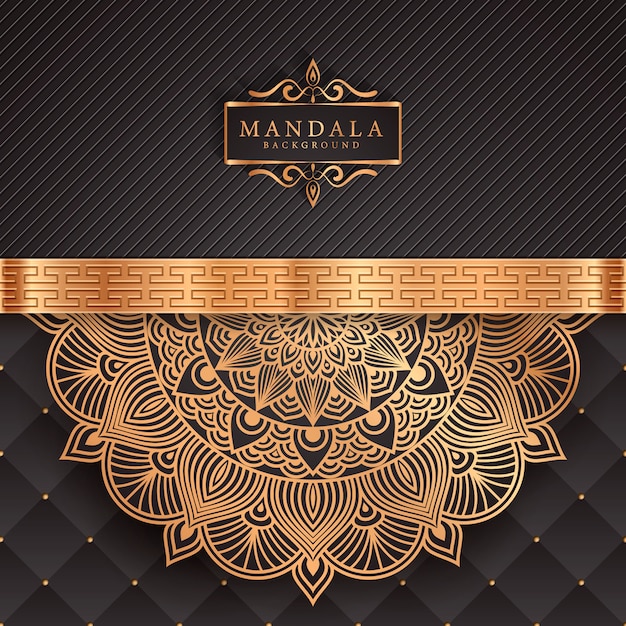 Luxe mandala achtergrond met gouden arabesque patroon