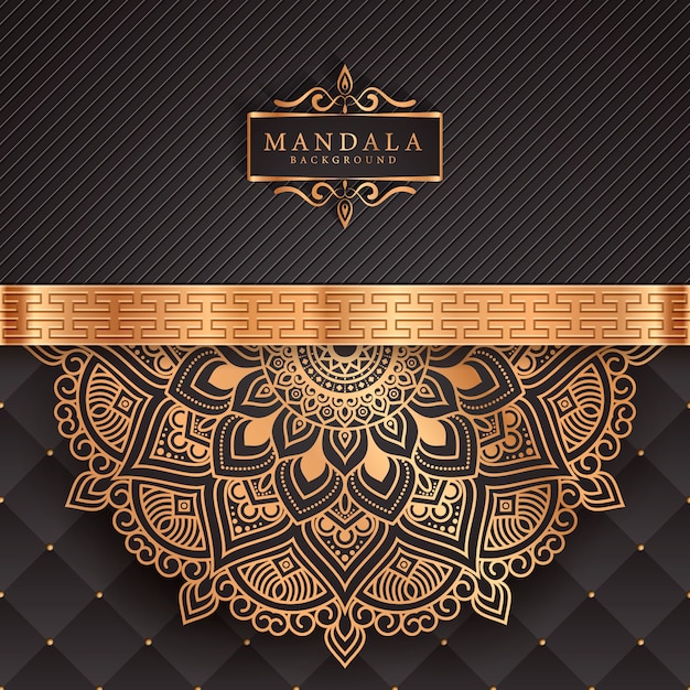 Luxe mandala achtergrond met gouden arabesque patroon