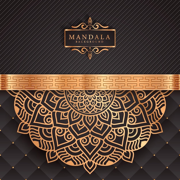 Luxe mandala achtergrond met gouden arabesque patroon