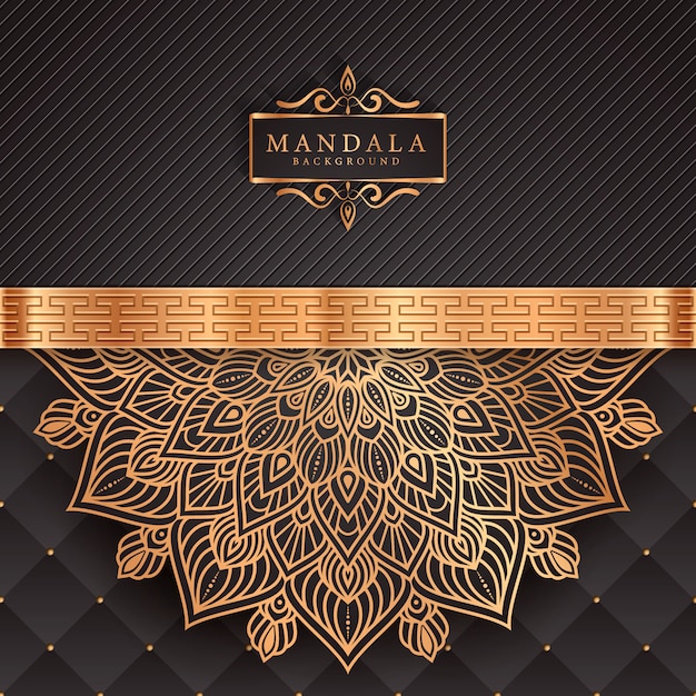 Luxe mandala achtergrond met gouden arabesque patroon