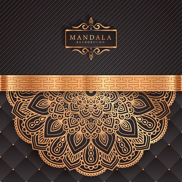 Luxe mandala achtergrond met gouden arabesque patroon