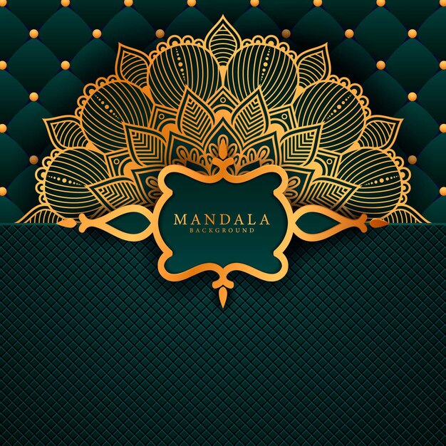 Luxe mandala achtergrond met gouden arabesque patroon