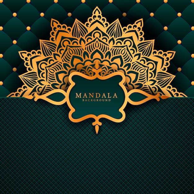 Luxe mandala achtergrond met gouden arabesque patroon
