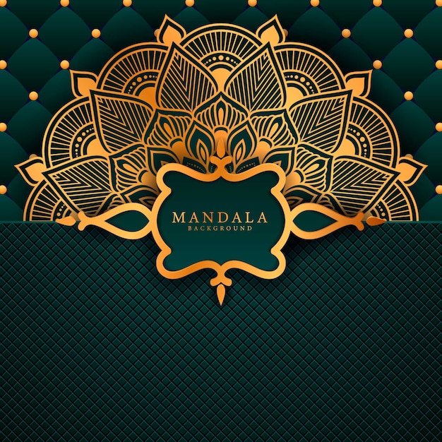 Luxe mandala achtergrond met gouden arabesque patroon