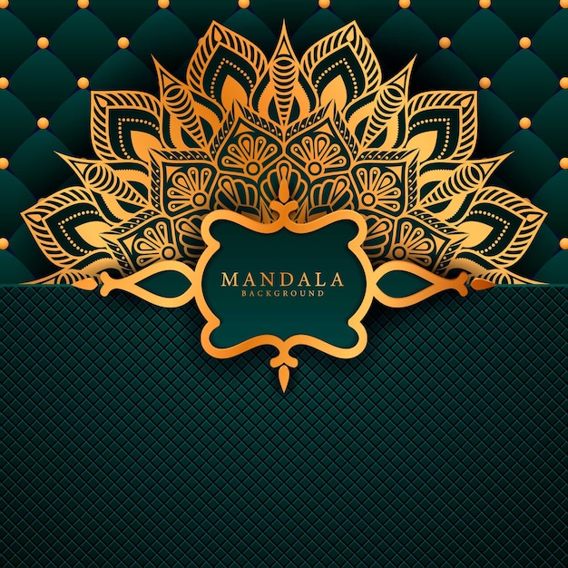 Luxe mandala achtergrond met gouden arabesque patroon