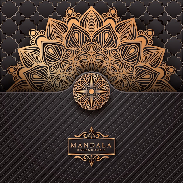 Luxe mandala achtergrond met gouden arabesque patroon