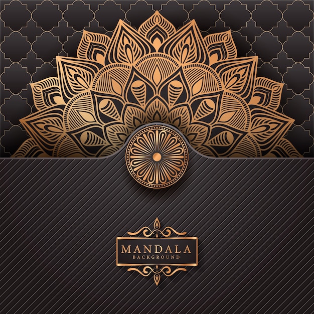 Luxe mandala achtergrond met gouden arabesque patroon