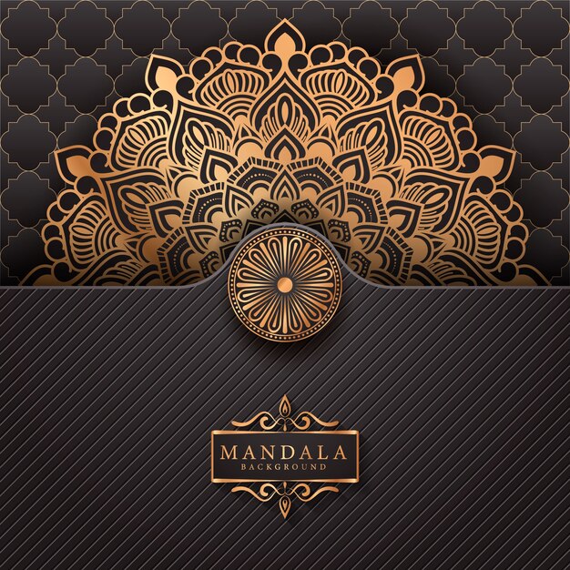 Luxe mandala achtergrond met gouden arabesque patroon