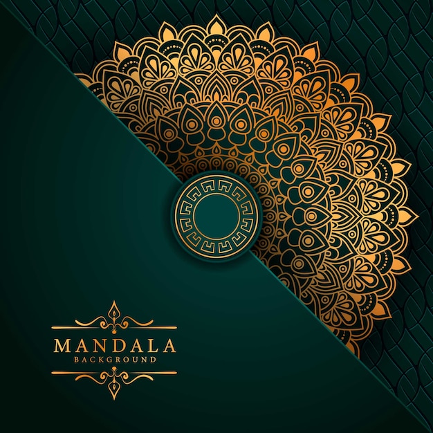 Vector luxe mandala achtergrond met gouden arabesque